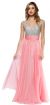 Main image of Sleeveless Bejeweled Mesh Bust Long Prom Pageant Dress